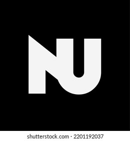 Initial letter NU monogram logo template design