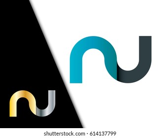 Initial Letter NU Rounded Lowercase Logo