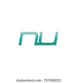initial letter nu thin logo design