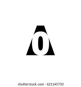 Initial letter and number logo, A and 0, A0, 0A, negative space black