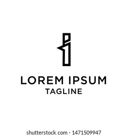 Initial letter and number logo, I and 1, I1, 1I, line logo design template