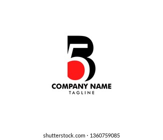 Initial letter and number logo, B and 5, B5, 5B
