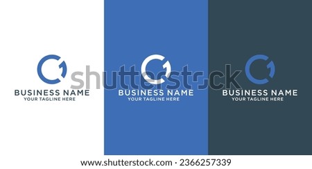 Initial letter and number logo, C and 1, C1, 1C, negative space