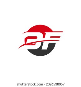 Letras iniciales y logotipo de números, F y 3, 3F, gris oscuro y rojo.EPS 10