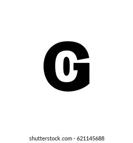 Initial letter and number logo, G and 0, G0, 0G, negative space black