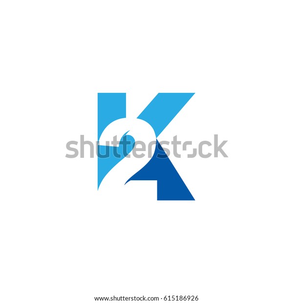 Initial Letter Number Logo K 2 Stock Vector (Royalty Free) 615186926