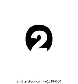 Initial Letter Number Logo O 2 Stock Vector (Royalty Free) 615186863