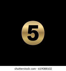 Initial letter and number logo, O and 5, 5O, O5, negative space gold