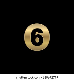 Initial letter and number logo, O and 6, O6, 6O, negative space gold