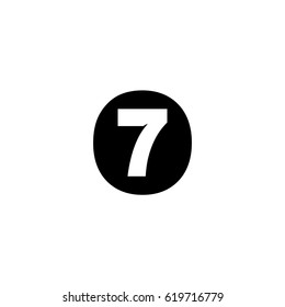 Initial letter and number logo, O and 7, O7, 7O, negative space black