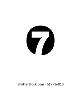 Initial letter and number logo, O and 7, 7O, O7, negative space black