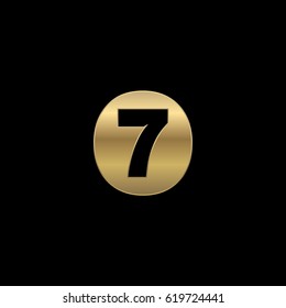 Initial letter and number logo, O and 7, O7, 7O, negative space gold