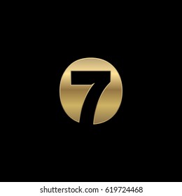 Initial letter and number logo, O and 7, 7O, O7, negative space gold