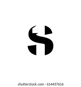 Initial letter and number logo, U and 1, U1, 1U, black negative space