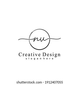 Initial letter NV calligraphy handwritten logo. Handwritten alphabet in the logo template. Letters and Alphabet for your logo design.
