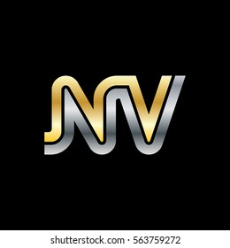 Initial Letter NV Linked Design Logo