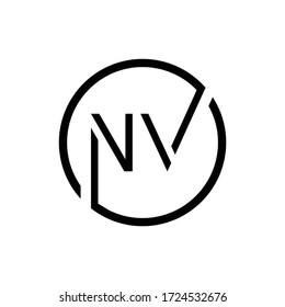 Plantilla de vectores de diseño del logotipo NV de la carta inicial. Diseño de logotipo de carta NV de resumen creativo