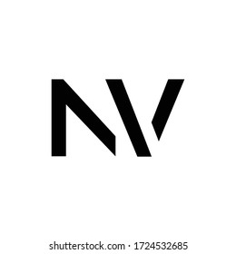 Plantilla de vectores de diseño del logotipo NV de la carta inicial. Diseño de logotipo de carta NV de resumen creativo