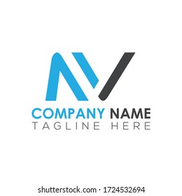 Initial Letter Nv Logo Design Vector Stock Vector (Royalty Free ...