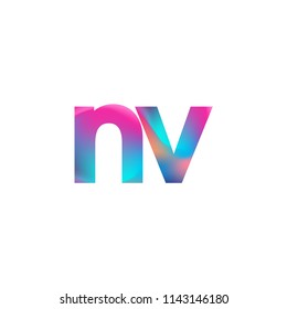 Initial Letter NV Logo Lowercase colorful design, Modern and Simple Logo Design.
