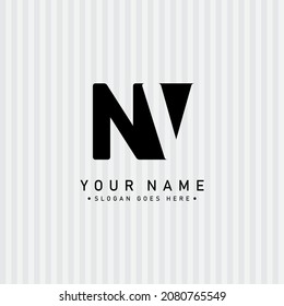 Initial Letter NV Logo - Minimal Busienss Logo