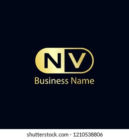 Initial Letter NV Logo Template Design