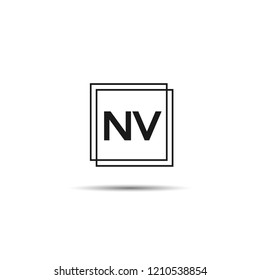 Initial Letter NV Logo Template Design