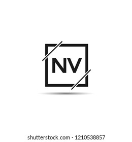 Initial Letter NV Logo Template Design
