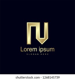 Initial Letter NV Logo Template Vector Design