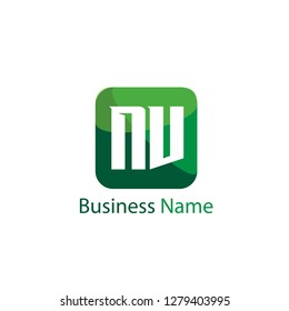 Initial letter NV logo template Design