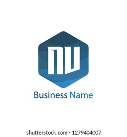 Initial letter NV logo template Design
