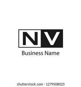 Initial letter NV logo template Design