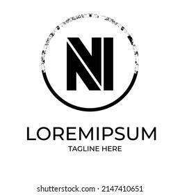 Initial Letter NV modern logo design