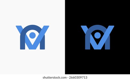 Letra inicial nv design de ícone de logotipo moderno