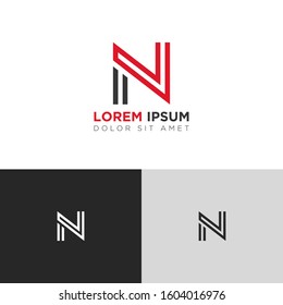Initial Letter NV N linked uppercase overlap modern logo design template. Suitable for business, consulting group company