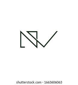 Initial letter nv or vn logo vector templates