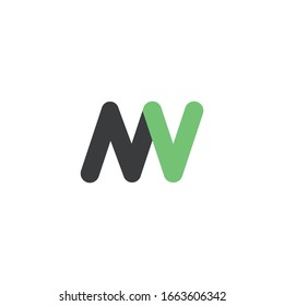 Initial letter nv or vn logo vector design templates