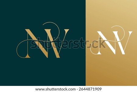 Initial letter NV VN logo design vector illustration for couple, wedding, and business