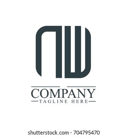 Initial Letter NW Linked Box Design Logo