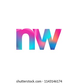 Initial Letter NW Logo Lowercase colorful design, Modern and Simple Logo Design.
