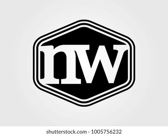 Initial letter nw lowercase logo minimalist black