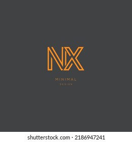 Icono de vector de biblioteca nx de letra inicial