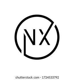 Plantilla de vectores de diseño de logotipo NX de la carta inicial. Diseño de logotipo de carta NX con resumen creativo