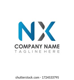 Initial Letter NX Logo Design Vector Template. Creative Abstract NX Letter Logo Design