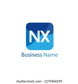 Initial Letter NX Logo Template Design