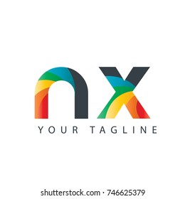 Initial Letter NX Rounded Design Logo