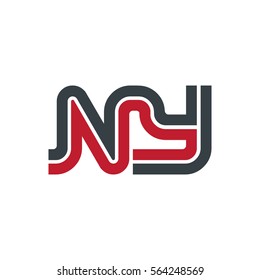 Initial Letter NY Linked Design Logo