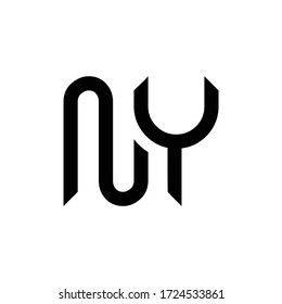 Initial Letter NY Logo Design Vector Template. Creative Abstract NY Letter Logo Design