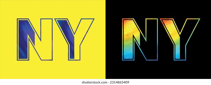Initial letter NY logo Icon vector design template. Premium luxurious logotype for corporate business identity