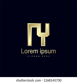 Initial Letter NY Logo Template Vector Design